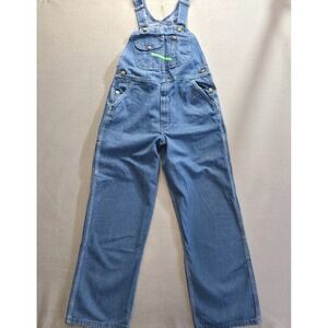 Key Imperial Men's Denim Blue Carpenter Bib Overalls Size 34x30